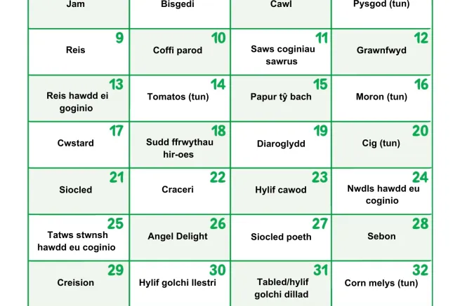 Calendr Rhowch yn ystod y Grawys 2026